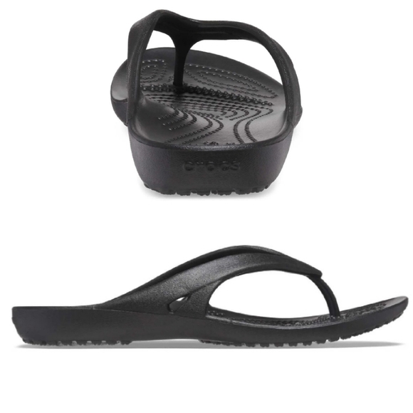 Crocs Kadee II Black Flip Flops Womens Size 8 - Picture 5 of 12